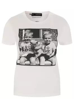 Футболка хлопковая с принтом DSQUARED2