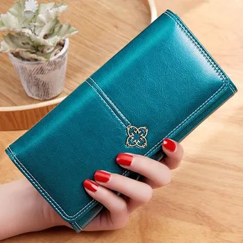 IELGY european and american women s retro wax leather wallet вино красного