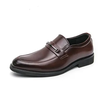 Fashion Italian High-end Leather Loafers Mens Luxury Brand-name Shoes Men s Casual Outdoor Shoes Moccasin Leather Business Walking Shoes 38 чёрный