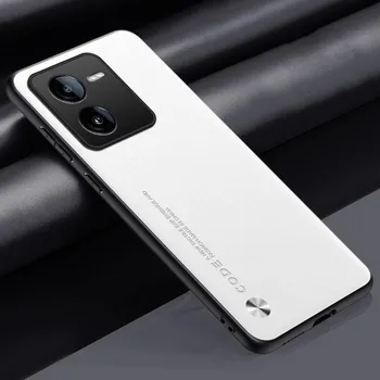 Роскошный чехол для телефона из искусственной кожи для Vivo IQOO Z9 IQOO Z8 Z8X, противоударная мягкая задняя крышка из простой кожи для Vivo IQOOZ9 IQOO Z9 небесно-голубой