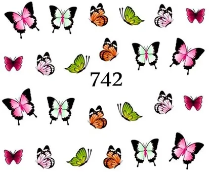 Водные наклейки для ногтей - №742, Raisin