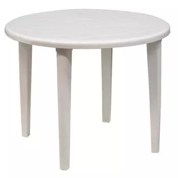 стол круглый 90x90x71см белый пластик