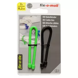 стяжка кабельная FIX-O-MOLL, 152х4 мм, черный/зеленый, 2 шт