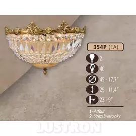 Настенный светильник премиум 354P/2 EA CRYSTAL ASFOUR (Riperlamp)