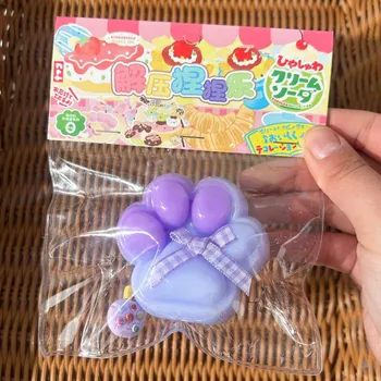 Мягкая игрушка-фиджет Cat Paw Mochi Taba, милая плюшевая игрушка-кошачья лапка, силиконовая игрушка с медленным отскоком и декомпрессией, игрушка для снятия стресса as the picture