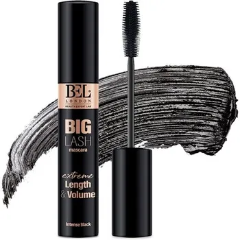 Тушь для ресниц Big Lash Черная, придающая объем и удлиняющая, с производными жожоба и силиконовой щеточкой, Bel London