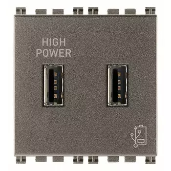 19295.M 5V 2,1A Блок питания USB 2M Metal Vimar Arke