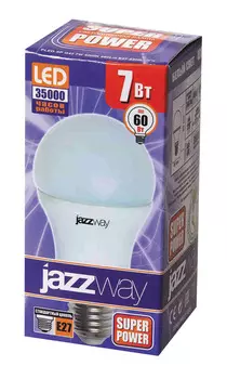 Лампа светодиодная Jazzway SP 7w Е27 шарик матовая 2700K 530 Lm 230/50