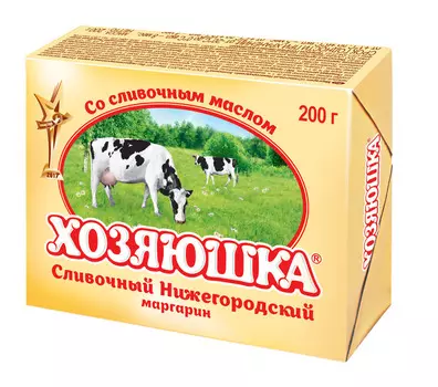 Маргарин сливочный Хозяюшка 60% 200г фольга