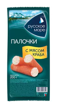 Крабовые палочки с мясом краба Русское море 200г