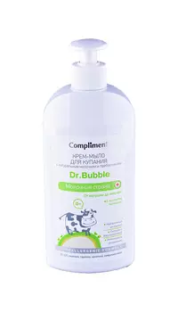 Крем-мыло д/купания с натур молочком и пребиотиками Compliment Dr. Bubble Молочная страна, 0+, 400мл