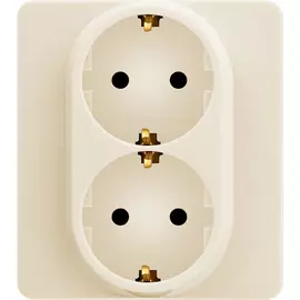 Розетка двойная Legrand Inspiria 2х2К+З, цвет - слоновая кость