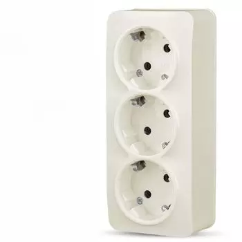 Розетка Tokov Electric Frea 3-м с заземлением бежевая