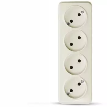 Розетка Tokov Electric Frea 4-м без заземления бежевая