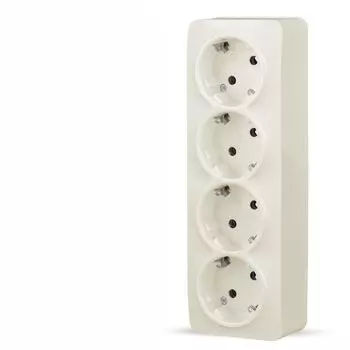 Розетка Tokov Electric Frea 4-м с заземлением бежевая