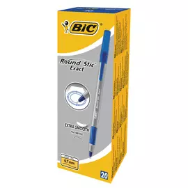 Ручка BIC Раунд Стик Экзакт, тонкая линия, синяя 20 шт
