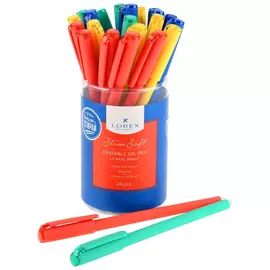 Ручка гелевая Lorex Lx-Base. Bright Slim Soft Синяя 0,5 мм в ассортименте