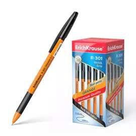 Ручка шариковая Erich Krause R-301 Orange Stick&amp;Grip черный