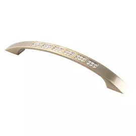 Ручка-скоба с кристаллами Феникс-строй 16х1,9х2,3 см античная бронза 12,8 см