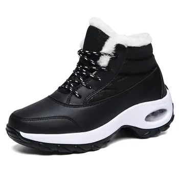 Женские зимние ботинки Plus Air Cushion Snow Boots Casual Zambo со шнуровкой, теплые, среднего размера, хлопковые, большого размера, однотонные 36 синий