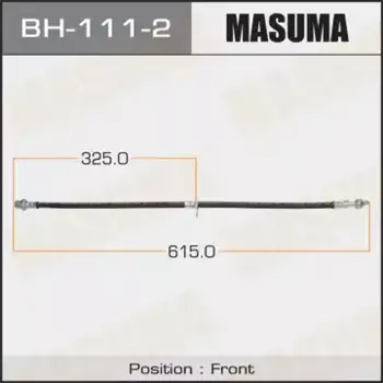 шланг торм. пер.! L=615\Toyota Avensis 1.8/2.0/2.4/2.0D-4D/2.2D-4D 03> BH-111-2 MASUMA