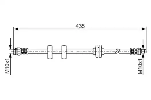 шланг тормозной передний! L=435\ Lancia Lybra 1.6-2.4JTd 99> 1 987 476 788 BOSCH