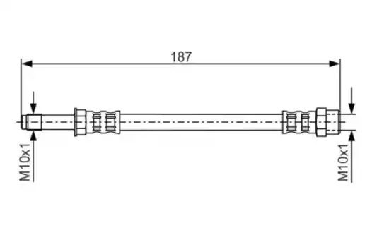 шланг тормозной задний! L=187\ Ford Galaxy,VW Sharan 2.0-2.8/1.9TDi 95> 1 987 476 715 BOSCH