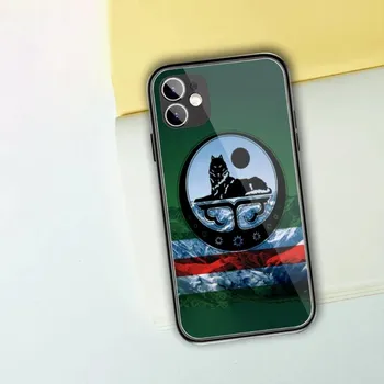 Чехол для телефона с флагом Чечни для IPhone 13 12 11 XS X 8 7 6 Plus Mini Pro Max SE 2022, черный стеклянный чехол из поликарбоната и ТПУ iPhone 13