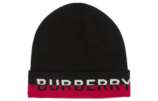 Burberry Женская шапка-бини из кашемира и полиамида, черная