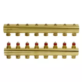 Коллекторы Danfoss FHF-8 для 8 контуров, с преднастройкой