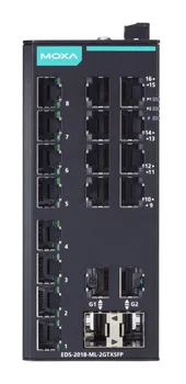 Коммутатор MOXA EDS-2018-ML-2GTXSFP Unmanaged Gigabit Ethernet switch with 16 10/100BaseT(X) ports, 2 10/100/1000BaseT(X) or 100/1000BaseSFP ports