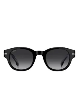 BOSS oval-frame солнцезащитные очки, черный