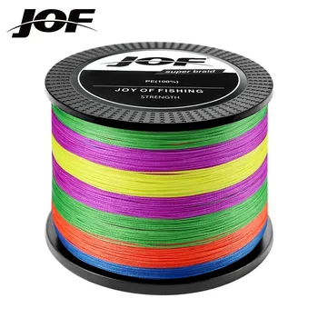 JOF 8 Strand Japan Braided Line Multifilament Fishing Леска 300M 500M 1000M Аксессуары для ловли карпа 18-88LB Pe Line 4 Braid Провод 300M-X4-1.0-18LB синий