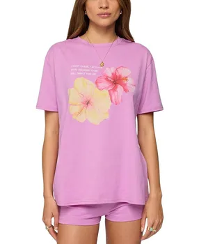 Футболка с принтом "Fleur Hibiscus" Edikted, розовый