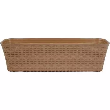 Ящик балконный Idea Ротанг 60x18x16 см v16.5 л пластик бежевый