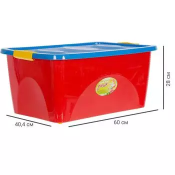 Ящик для игрушек на колесах 600x400x280 см, 44 л цвет красно-синий