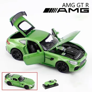 1:32 масштаба Benz AMG GTR, модель спортивного автомобиля, игрушка, литье под давлением, модель автомобиля из сплава, транспортные средства с откатным механизмом, игрушки для малышей, подарок для мальчиков и девочек 1/32-15x6.7x4.5cm чёрный/красный