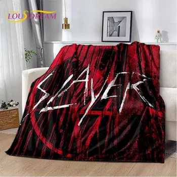 Мягкое плюшевое одеяло Slayer Heavy Metal Band, фланелевое одеяло, одеяло для гостиной, спальни, кровати, дивана, чехол для пикника, теплое детское одеяло 75x100cm (30x40inch)