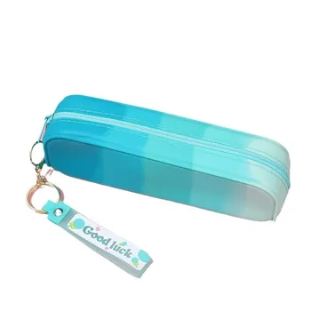 Новый силиконовый пенал, креативный студенческий портативный простой прямоугольный пенал, принадлежности для постепенного хранения