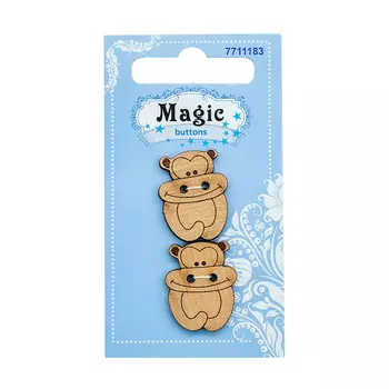 LW780-V47 Набор пуговиц 'Обезьянка', упак./2 шт., Magic Buttons