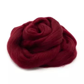 Лента для валяния полутонкая , 100% шерсть, 50гр Камтекс (091 вишня)