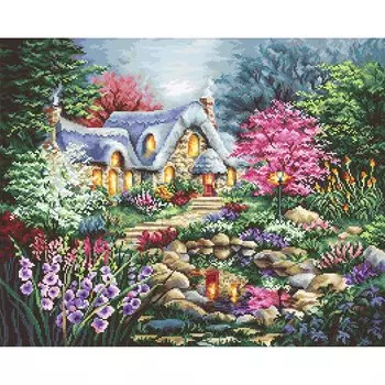 Leti915 Набор для вышивания LetiStitch 'Коттеджный Пруд' 42*33см