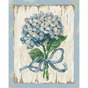 Leti973 Набор для вышивания LetiStitch 'Голубые гортензии' 20*16см