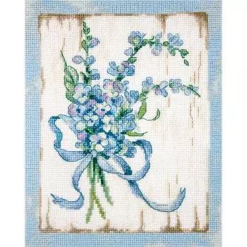 Leti974 Набор для вышивания LetiStitch 'Голубые цветы' 20*16см