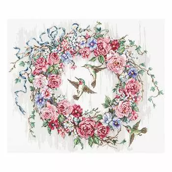 Leti990 Набор для вышивания LetiStitch 'Венок и колибри' 47*40см