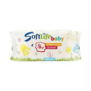 Салфетки влажные детские алоэ вера softlife/софтлайф беби 80шт