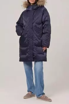 Пальто утепленное с мехом на капюшоне ELEGANZZA