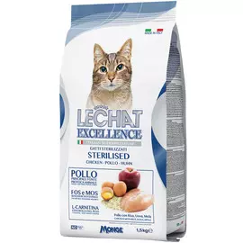 Корм для кошек LECHAT EXCELLENCE Sterilised для стерилизованных, курица, рис, яйца, яблоки 1,5 кг