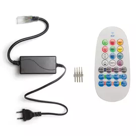 Контроллер Apeyron 04-22 RGB 220В, 1000Вт, IP44, Радио пульт, 28 кнопок, для ленты 5050, 60 диодов/метр, 130х60х50мм