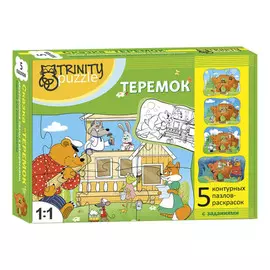 Контурный пазл Trinity Puzzle Сказка "Теремок" с раскраской